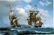 unknow artist Seascape, boats, ships and warships. 60 oil painting reproduction